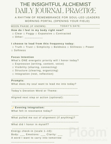 The Daily Rhythm | Journal Template Soul-Led Practice